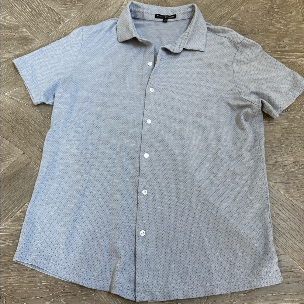 Robert Barakett Garth Microdot Short Sleeve Button-up Shirt